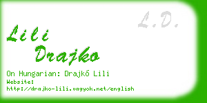 lili drajko business card